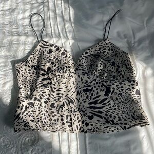 Satin midi print top